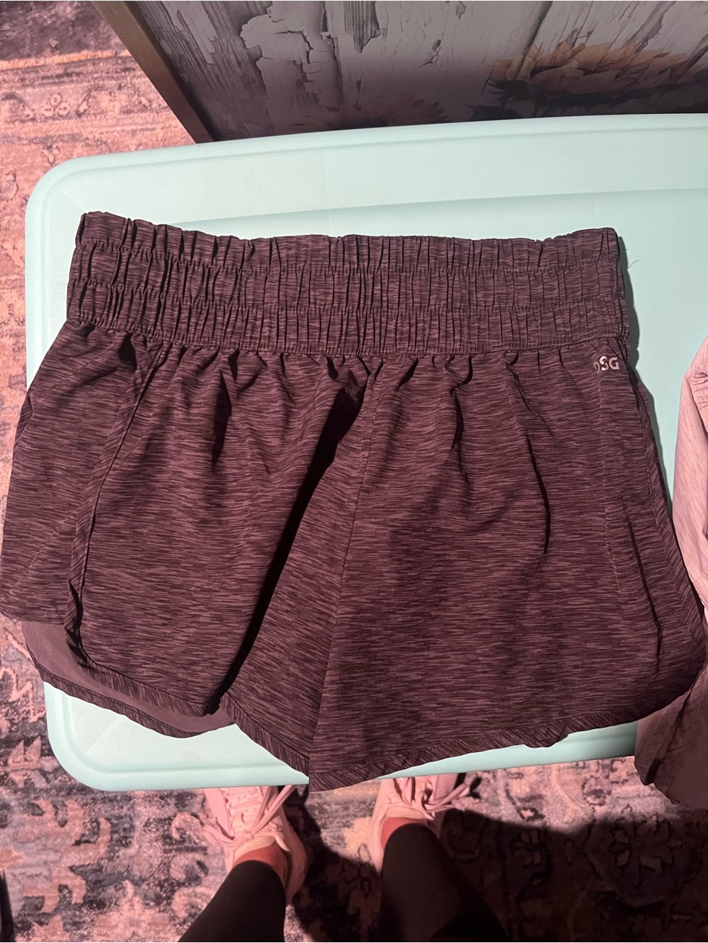 DSG Women's Athletic Shorts Light white/grey and charcoal - 2 Pack Size Small
